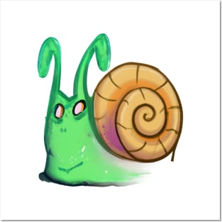 Cute Snail Drawing Posters and Art